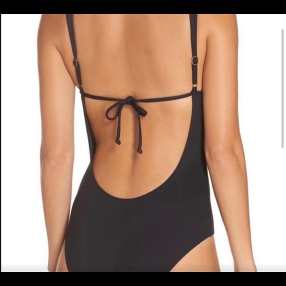 NWT Becca Socialite blue ruffle one piece swimsuit M - Picture 7 of 7